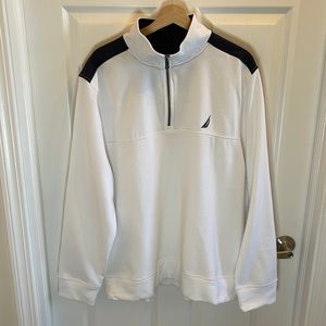 Nautica white and blue quarter zip fleece. New without tags.